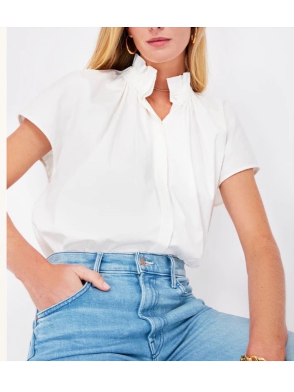 New POMANDER PLACE Tuckernuck White Rae Blouse Sz XL